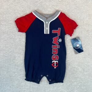 NWT MLB Minnesota Twins Baby Romper Sz 6/9 Months